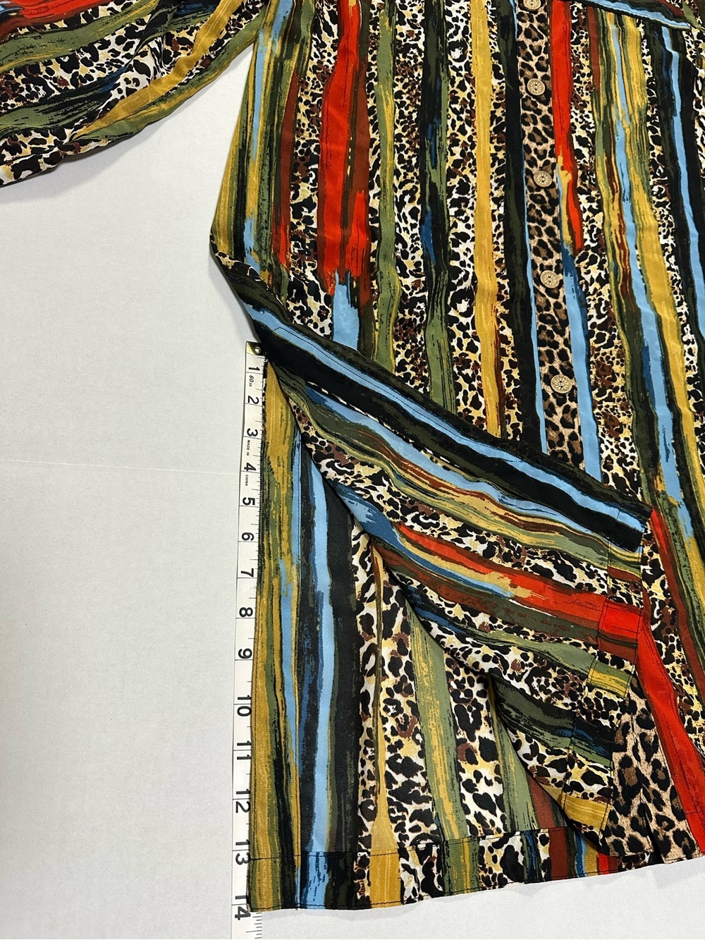 John Mark Multi Color Leopard Animal Print Button Down Tunic XL Maximalist - Picture 13 of 16